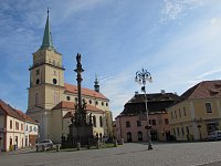 Rokycany, Masarykovo náměstí s kostelem Panny Marie Sněžné