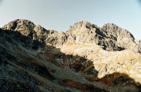 sedlo Kozia Przelecz mezi vrcholy Velky a Maly Kozi Wierch