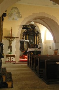 dubický kostelík: interiér kostela
