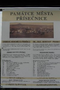 Přísečnice: informační tabule o historii města Přísečnice