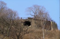 hrad Krupka: pohled z města na hrad