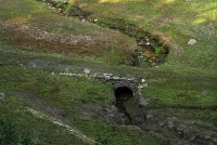 Janovská přehrada: odkryté dno přehrady