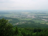 Pohled z rozhledny na Bystřici pod Hostýnem