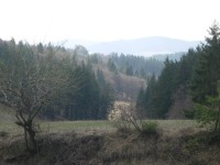 Pohled do údolí směrem k Bílým Karpatům