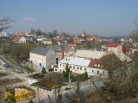 Pohled na centrum Malenovic od hradu