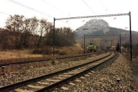 Bořeň: železniční trať na Ústí n. L. u Liběšic, pod Bořeněm