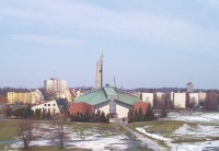 Pohled na kostel a město: Pohled na kostel a město