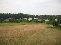Suchá kouty: Suchá kouty - pohled na Podolkovice, okolí rozcestníku