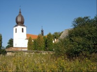 Kostel Povýšení Sv.K.: Kostel Povýšení Sv. Kříže ve Starém Rožmitále - pohled od západu