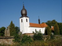 Kostel Povýšení Sv. Kříže: Kostel Povýšení Sv. Kříže ve Starém Rožmitále - ze západu