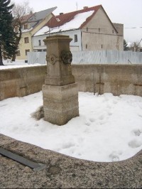 Kašna v Bochově: Z historie zásobování vodou se dochovaly na náměstí klasicistní kašna a věžová studna. 