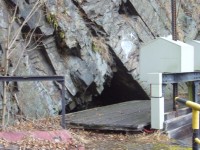 Weisshuhnův splav - ústí vodního tunelu skrz Kozí hřbety