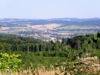 Pohled na Prčice z Javorové skály