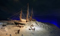 Oslo - Muzeum lodi Fram - polostrov Bygdøy  - maketa