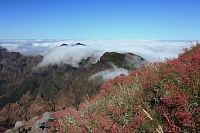 Výhledy z Pico Ruivo (Červeného vrchu). Je s výškou 1 862 m. n. m. nejvyšším vrcholem Madeiry a třetí nejvyšší horou Portugalska. Santana - Faial, region Madeira, Portugalsko.