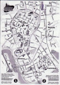 Krakov - mapa historického centra