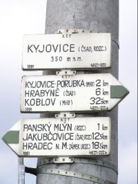 Kyjovice - rozcestí: Kyjovice - rozcestí - detail