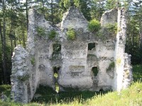 zbytky paláce horního hradu - Sklabiňa