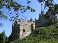 Horní část hradu a Bašty - Sklabiňa