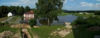 Záběr revitalizovaného rybníka a části obce Tichá