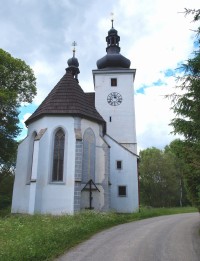 Pohled na kostel směrem na Dolní Dvořiště