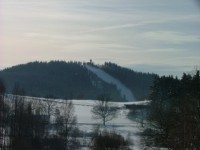 Pohled z Mariánské Hory na Tanvaldský Špičák