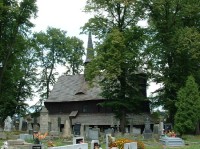 Broumov- kostel P.Marie ze 13.stol: Broumov. Hřbitovní kostel p.Marie ze 13.století, nejstarší dřevěná stavba u nás.