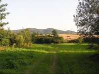 pohled od Fryčovických rybníků na Krnálovickém potoce, Přední Babí hora uprostřed