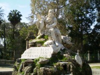 Nápis v parku Villa Giulia