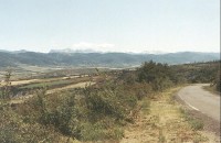 Pohled na Pyreneje od Pamplony