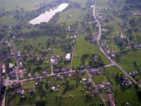 Rybniště, letecký pohled na obec (fotografie je volně šiřitelná)