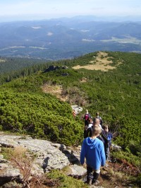 Kráľova skala - na pěšině mezi vrcholovými skalami (září 2014)