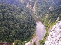 Sokolica - pohled do průlomového údolí Dunajce (září 2008)