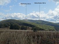 Mala Rawka - lokalizace vrcholu z asi poloviny trasy po hřebení Dzial (září 2019)