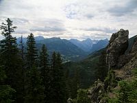 Gęsia Szyja - pohled z vrcholu k Vysokýn Tatrám (červenec 2020)