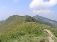 Južný vrchol v Stenách - pohled z vrcholu na Hromové a Stoh (srpen 2010)