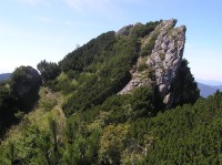 Biele skaly - jižní vrchol ze sedla mezi oběma vrcholy (srpen 2011)