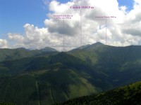 Czubik - pohled na vrchol z Grześia (Lučnej - červenec 2008)