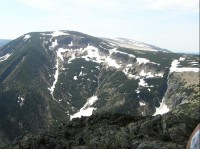 Studniční hora: pohled z výstupu na Sněžku
