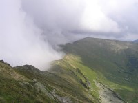 Kotliska - pohled z vrcholu k Poľaně (červen 2011)