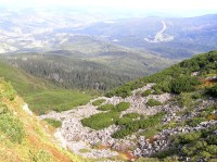 Babiogórski Park Narodowy - ledovcová činnost - Kociol pod Kościółkami /żleb Kamiennej Dolinki/ (září 2012)