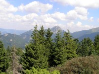 Baraniarky - pohled z vrcholu na oba Rozsutce (srpen 2012)