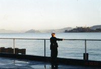 pohled na Alcatraz z Fishermans Wharff of San Francisco