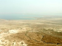Výhled z lanovky k Mrtvému moři