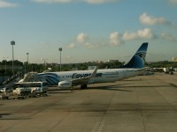 Letadlo Egypt Air v Lisabonu