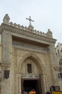 Průčelí koptského kostela
