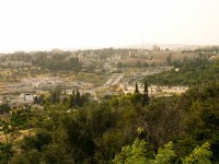 Moderní Jerusalem z Olivetské hory