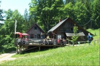 Horská chata nad soutěskou: Od této chaty je možno pokračovat na Hochlantsch.