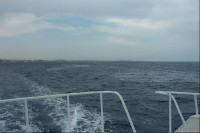 Hurghada na obzoru za zádí ladi