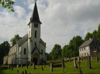 Zadni Zvonková: opravený kostel v zaniklé obci